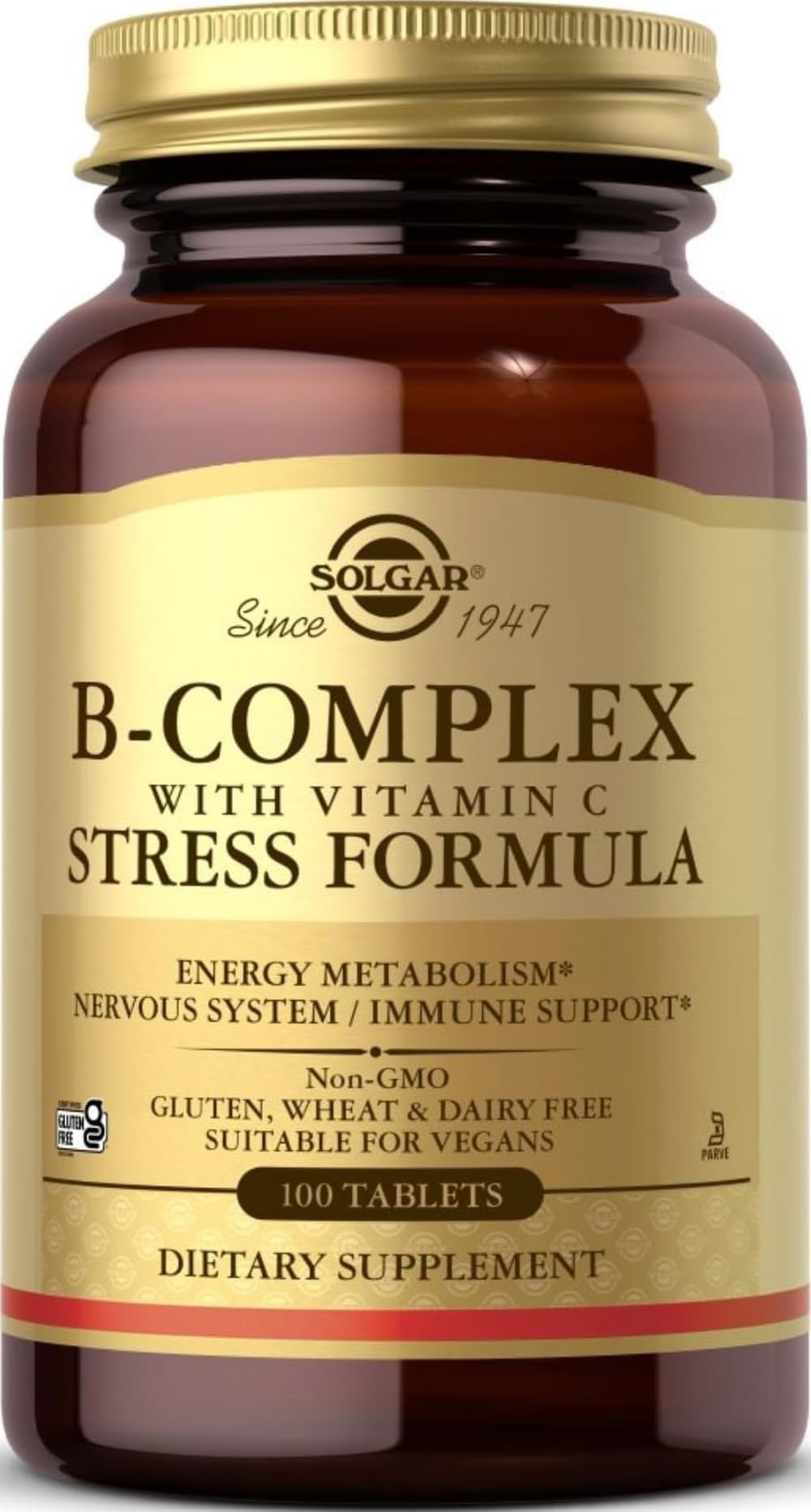 Solgar Vitamin B-Complex + C - 100 Tablets | High Strength B-Complex - Supports Energy, Immune & Nervous System - Vegan, Gluten Free, Kosher Supplement