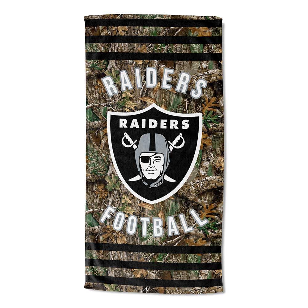 Northwest The Company NFL Las Vegas Raiders Beach Towel, 30" x 60", Realtree Stripes