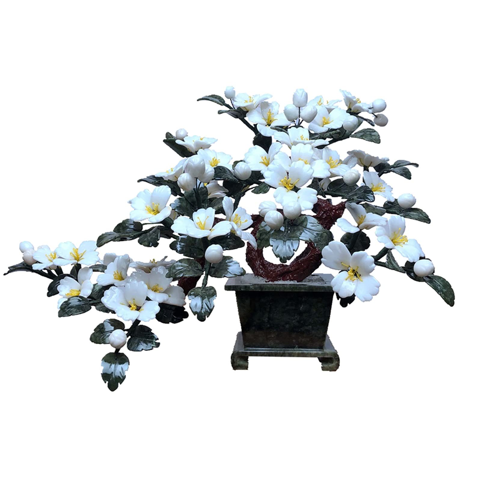 CAFIEDR Artificial Bonsai Artificial Bonsai Living Room Jade Peony Ornaments Fortune Tree Feng Shui Ornaments For Home Office Porch Lucky For Home Office.