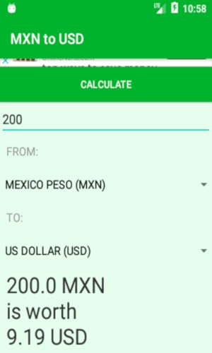 Mexico Peso to USD Dollars Converter
