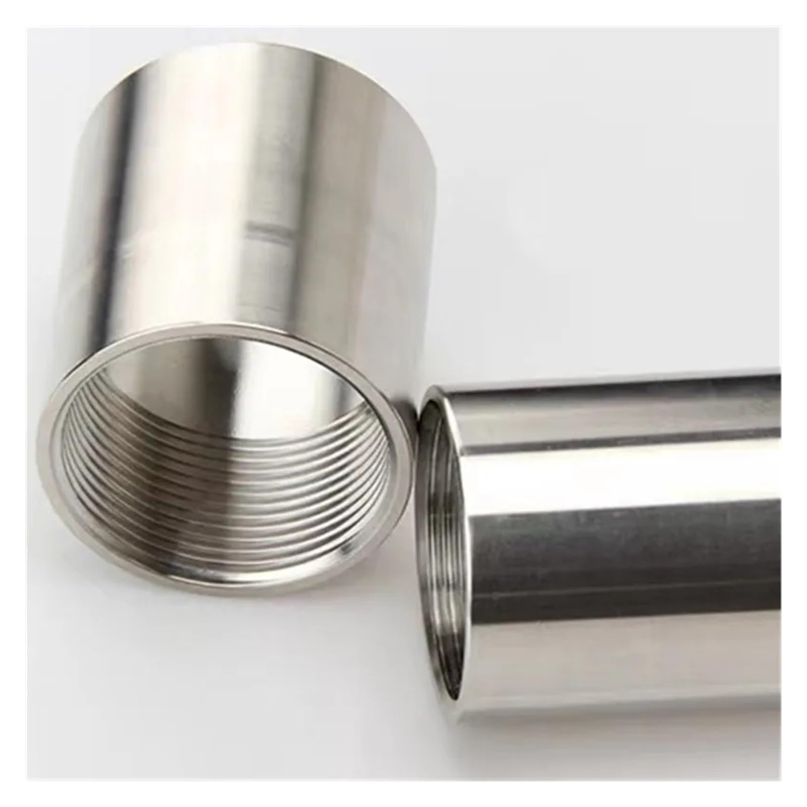 ICXLPMC 1pc 304 Stainless Steel Pipe Fittings DN8-DN100 Inner Wire Joint Double-End Internal Thread Straight Water Pipe Accessories(DN40) ICXLPMC