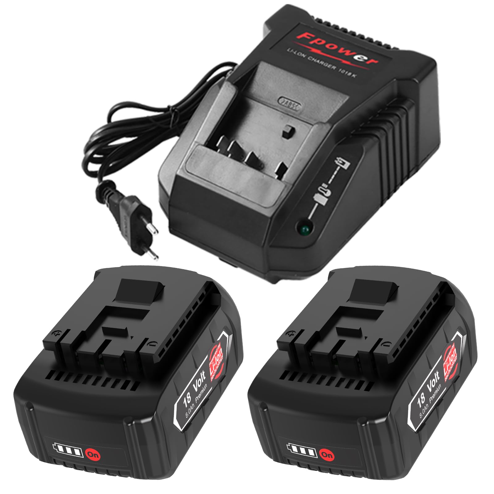 TOPBATT 6Stück 8000mAh kompatibel für Bosch Akku Professional 18V System Akku GBA