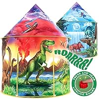 W&O Dinosaur Discovery Play Tent with Roar Button - Extraordinary Pop Up Tent for Boys & Girls - Perfect for Indoor & Outdoor Adventures