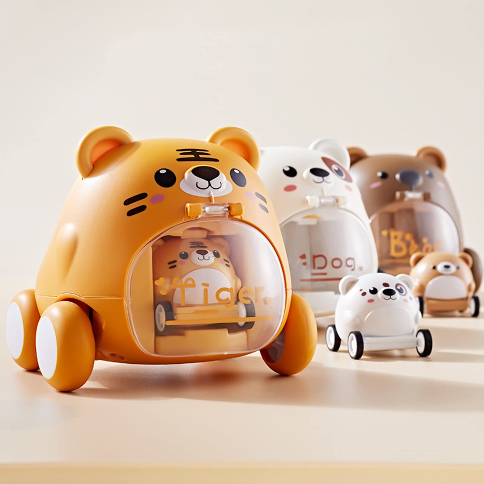 Jouets de Voiture Catapulte, Jouets de Voiture Catapulte pour Enfants, Jouets de Voiture Inertiels D'éjection Alimentés par Friction d'animal de Dessin animé Mignon Interactif