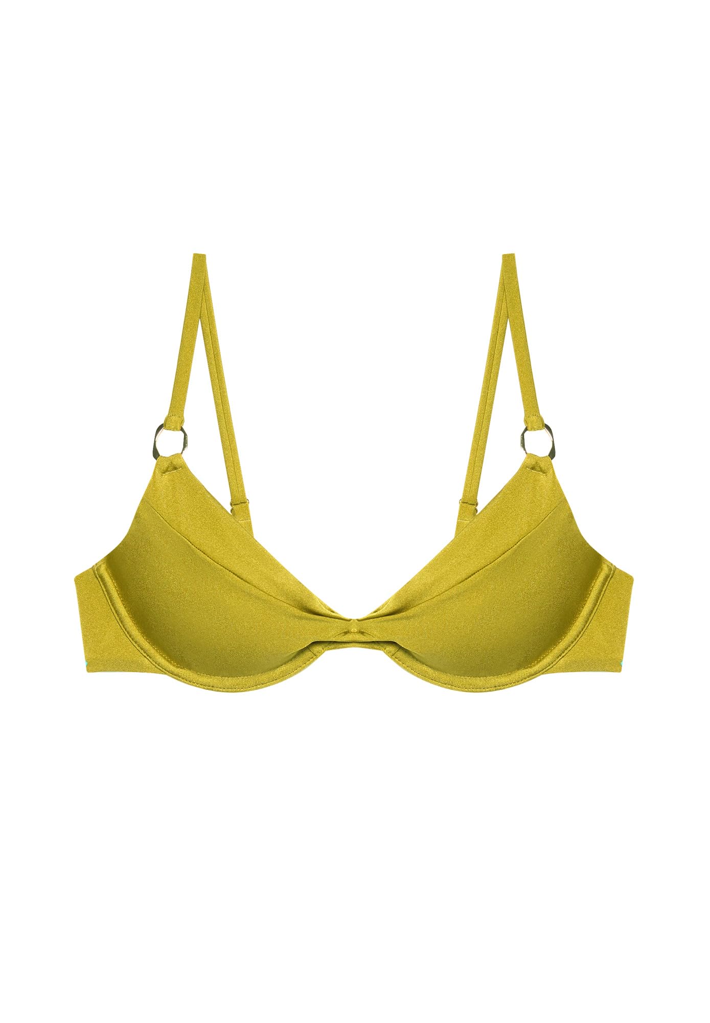 YAMAMAY - Bikini Parte Alta, Modello Balconcino, Donna, Shira, Verde Oliva, monocromo