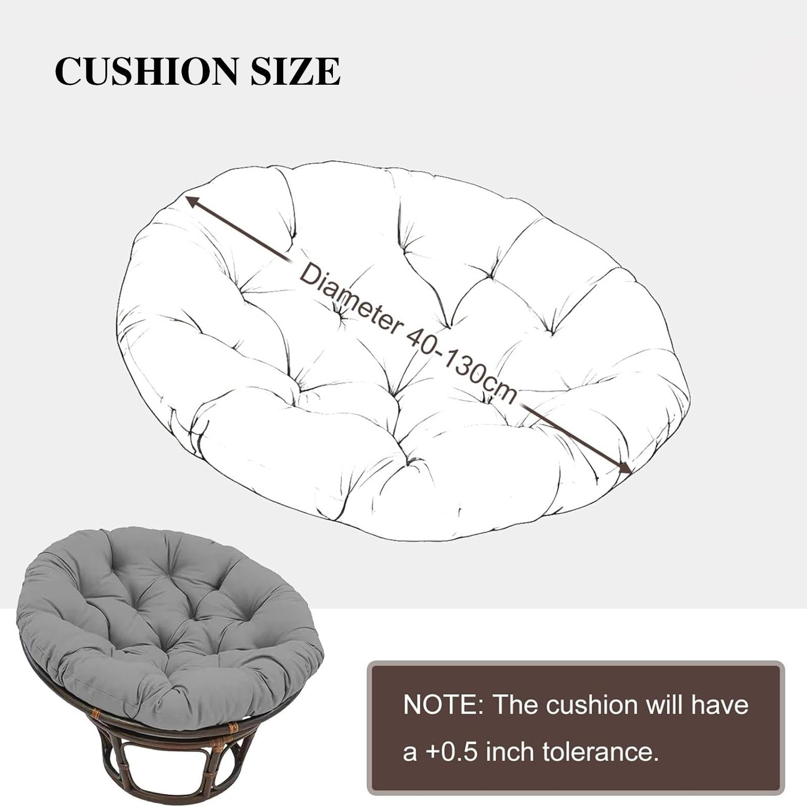 Genérico Cojín para Silla Colgante, Cojín Multifuncional para de Jardín Redondo para Asiento de Exterior/Interior Columpio de Ratán/Sofá de La Sala,Verde,90 * 90cm