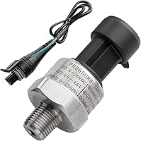 Ronybuy 150 PSI Fuel Oil Pressure Transducer Sensor 1/8-27 NPT Stainless Steel w/ Harness Kit for Air Water Diesel