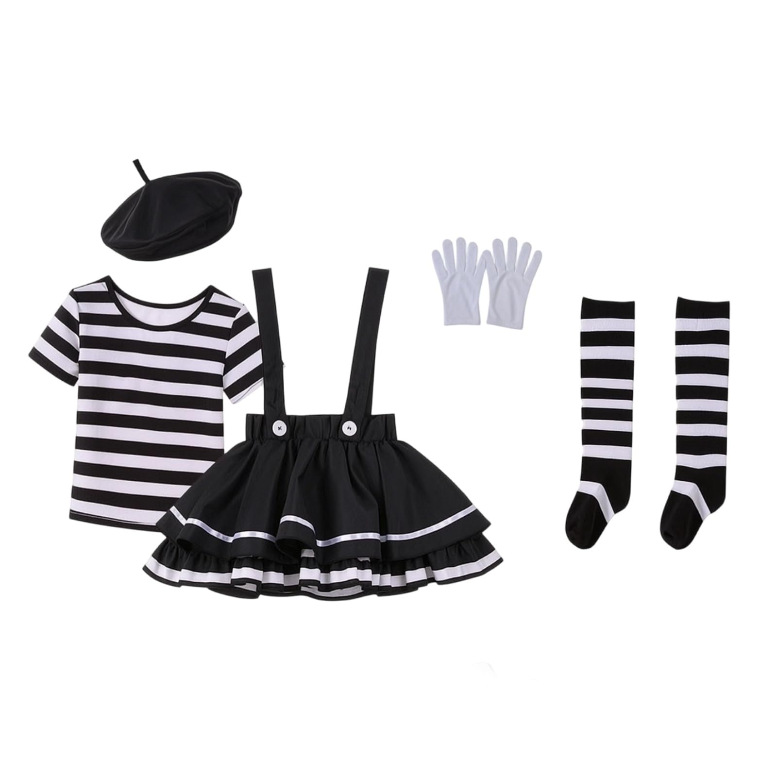 predolo Costume da con Guanti Bianchi | Co, Costume da con Calzini Al Ginocchio, per Recite Scolastiche, Feste in Maschera, Halloween, Bambini
