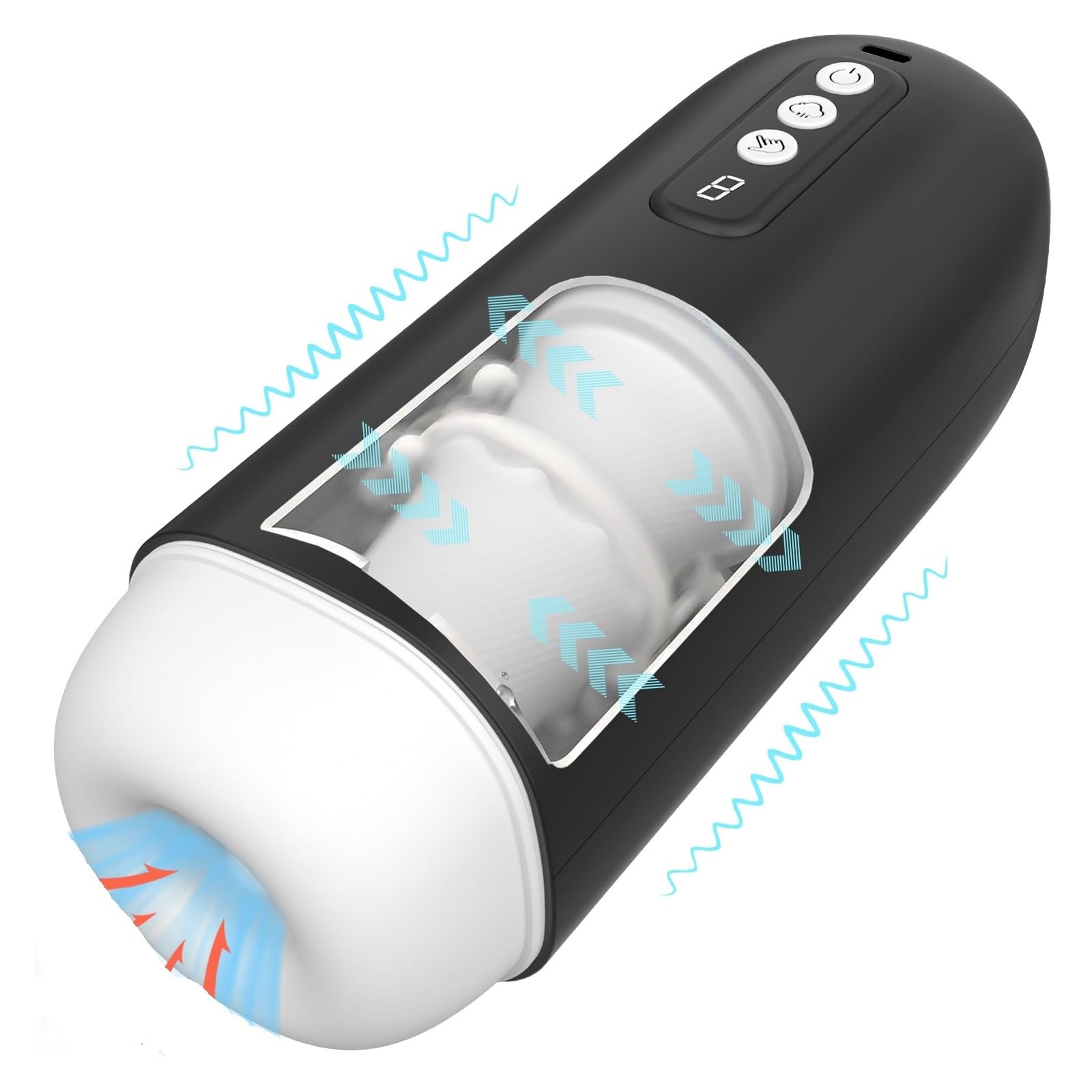 Dispositivo de masaje masculino succión automática con pantalla 8 frecuencias