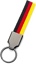 LFPartS Germany flag Keychain Stripe Ribbon Nylon Band Metal Key Chain (Gun Metal)
