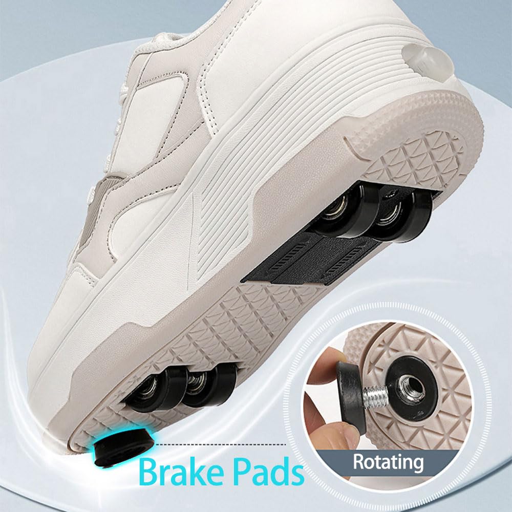 ENEN Rollschuhe 2-in-1 Kinder Outdoor Turnschuhe mit Bremse Versenkbarer 31-40 EU