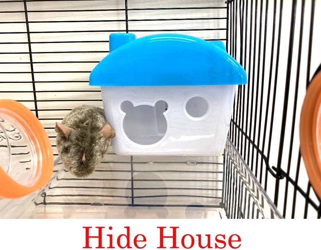 Large Multi-Floors Expandable and Customizable Twin Tower Mansion with Top Lookout Play Zone On Crossover Tube Tunnel for Syrian Hamster Rodent Gerbil Mouse Mice Rat Cage Deep Acrylic Clear Base