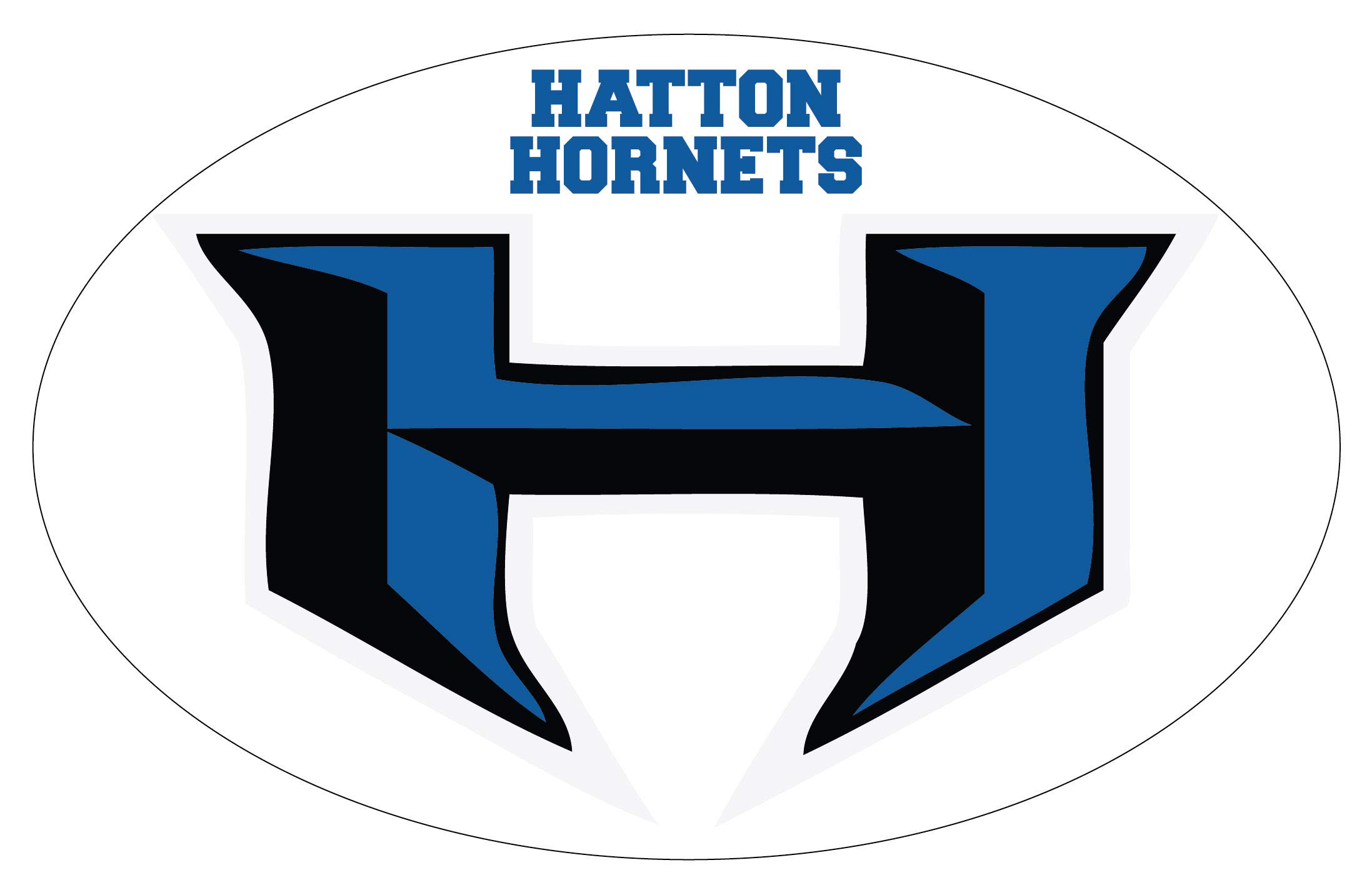 Hatton High School Hornets Lawrence County Town Creek Alabama Sports Team 9” x 14” Jumbo Oval Mascot Magnet