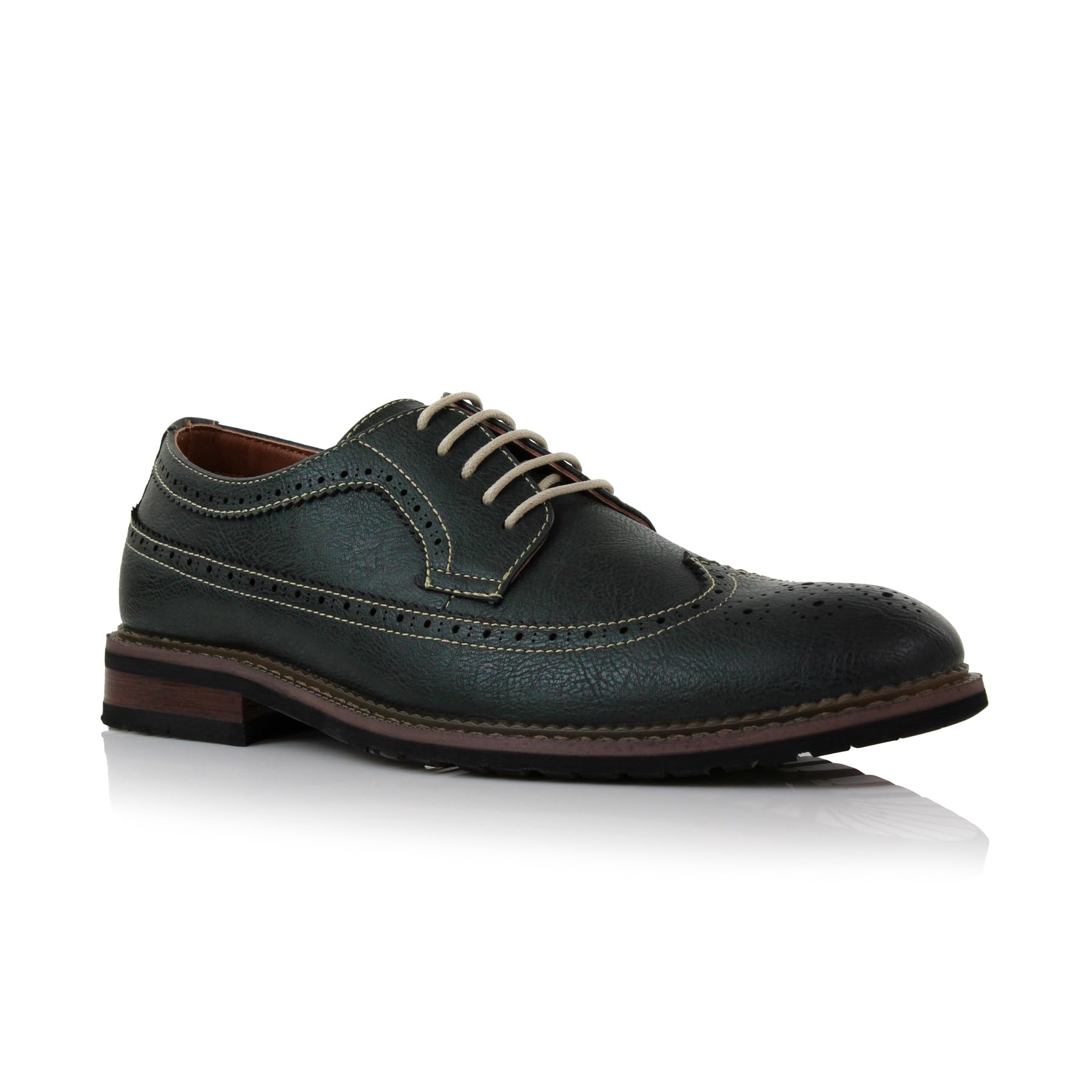 Ferro Aldo Phillip MFA19312 Mens Classic Brogue Wingtip Perforated Derby Dress Shoes