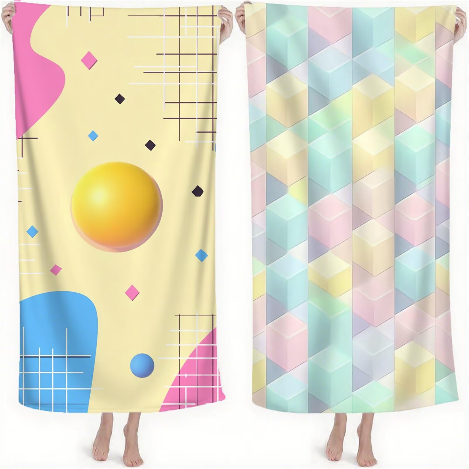 Serviette de Plage XXL 220x100 cm Anti Sable et Séchage Rapide Microfibre Drap de Plage Serviette de Bain Grande Taille Drap de Bain pour Homme Femme Voyages Natation Camping Pique Nique Beige S-651