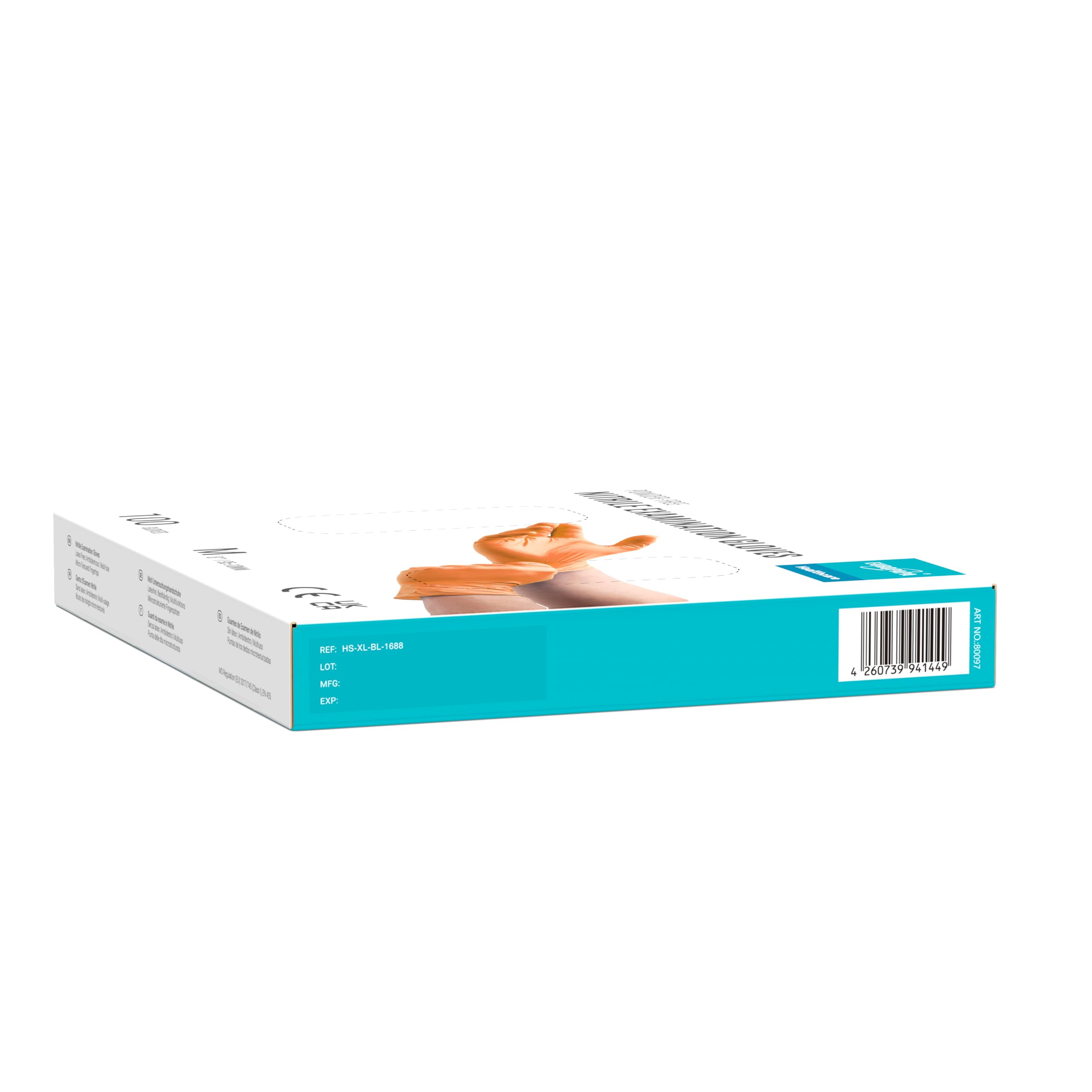 EUROPAPA® 2000 Stück (20x100) Nitrilhandschuhe Box Einweghandschuhe, Einmalhandschuhe, Untersuchungshandschuhe, puderfrei, ohne Latex, unsteril, latexfrei, disposible gloves (M, Orange)