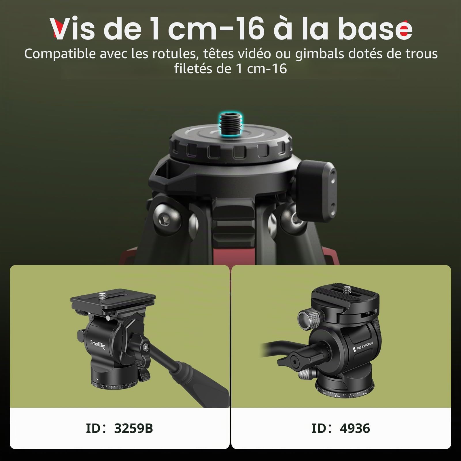 SMALLRIG 172 cm Trépied de Voyage en Aluminium avec Clip pour Caméra et Téléphone, Trépieds Portables avec Pieds à Verrouillage Rapide, pour Diffusion en Direct et Vlogging, Charge Max 5 kg - 5474