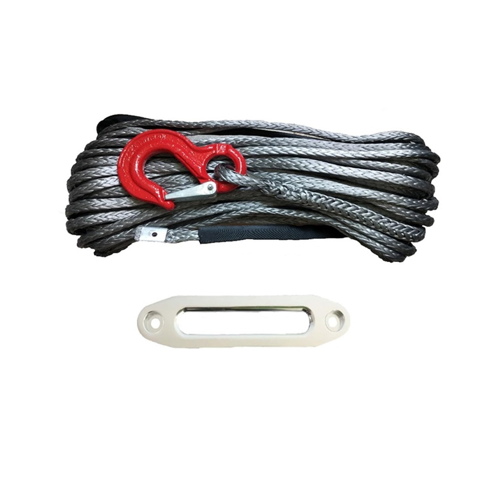 Corda per il recupero cinetico Corda sintetica for verricello for recupero fuoristrada 4x4, 12 mm x 30 m, con gancio e passacavo da 12.000 libbre (arancione, blu, nero)(Noir)