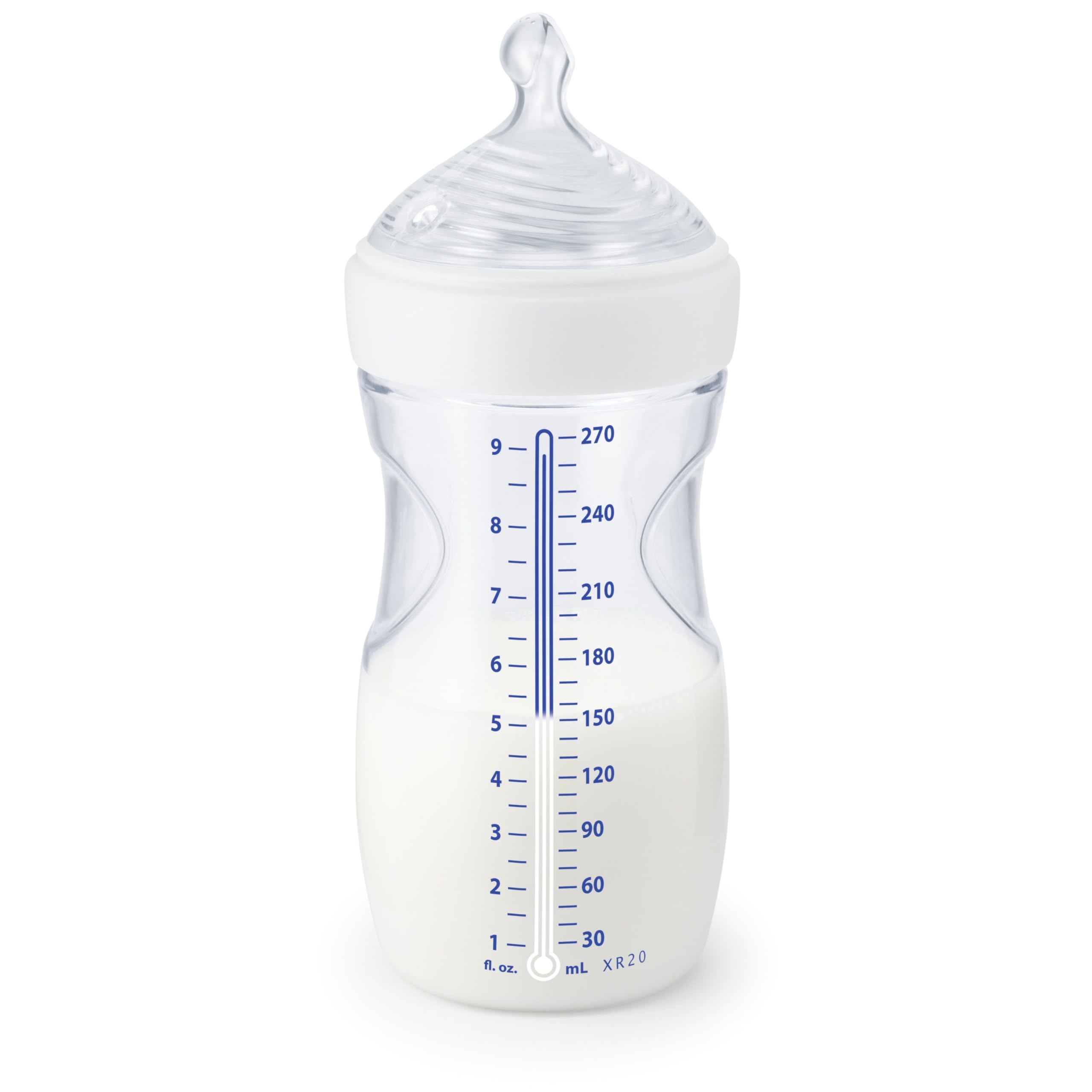 NUK Simply Natural Bottle with SafeTemp, 9 oz, 6 Pack, 1+ Months