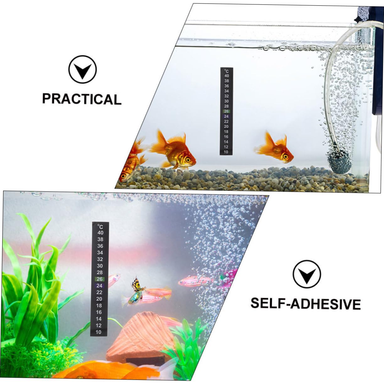 12 pièces Autocollants Thermomètre pour Aquarium Thermomètre Digital à Coller Aquarium Poissons Température pour Eau Fish Tank