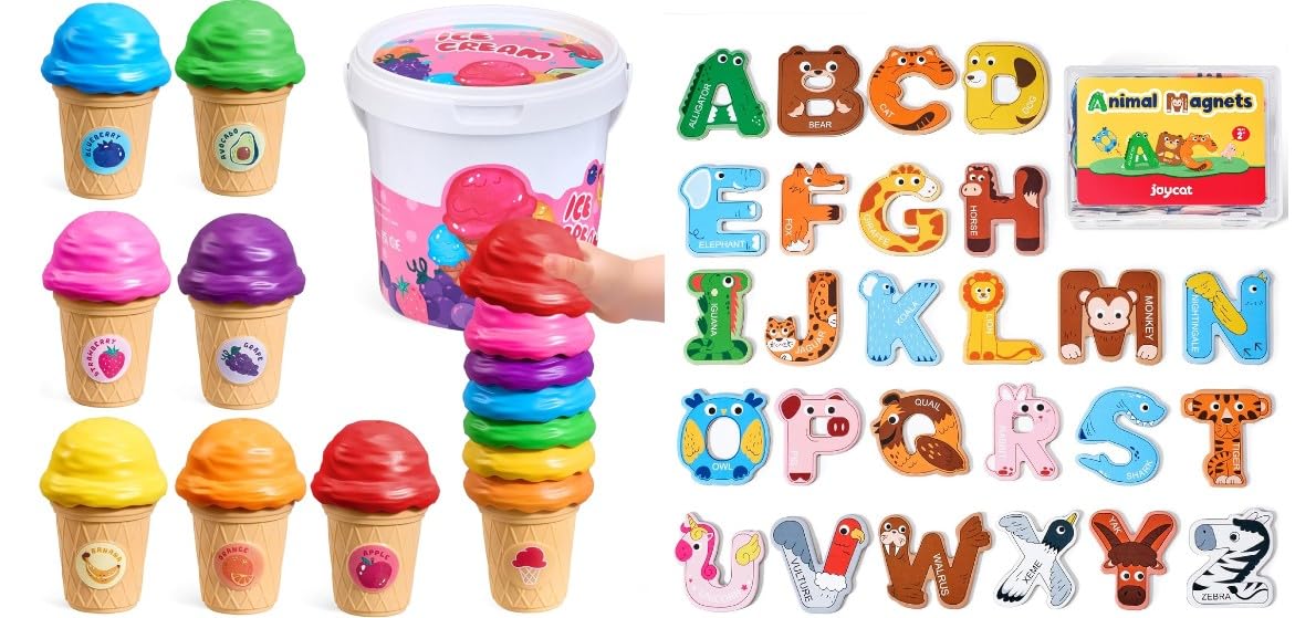 Amazon.com: JOYCAT Ice Cream Toys, Color Recognition Stacking Play