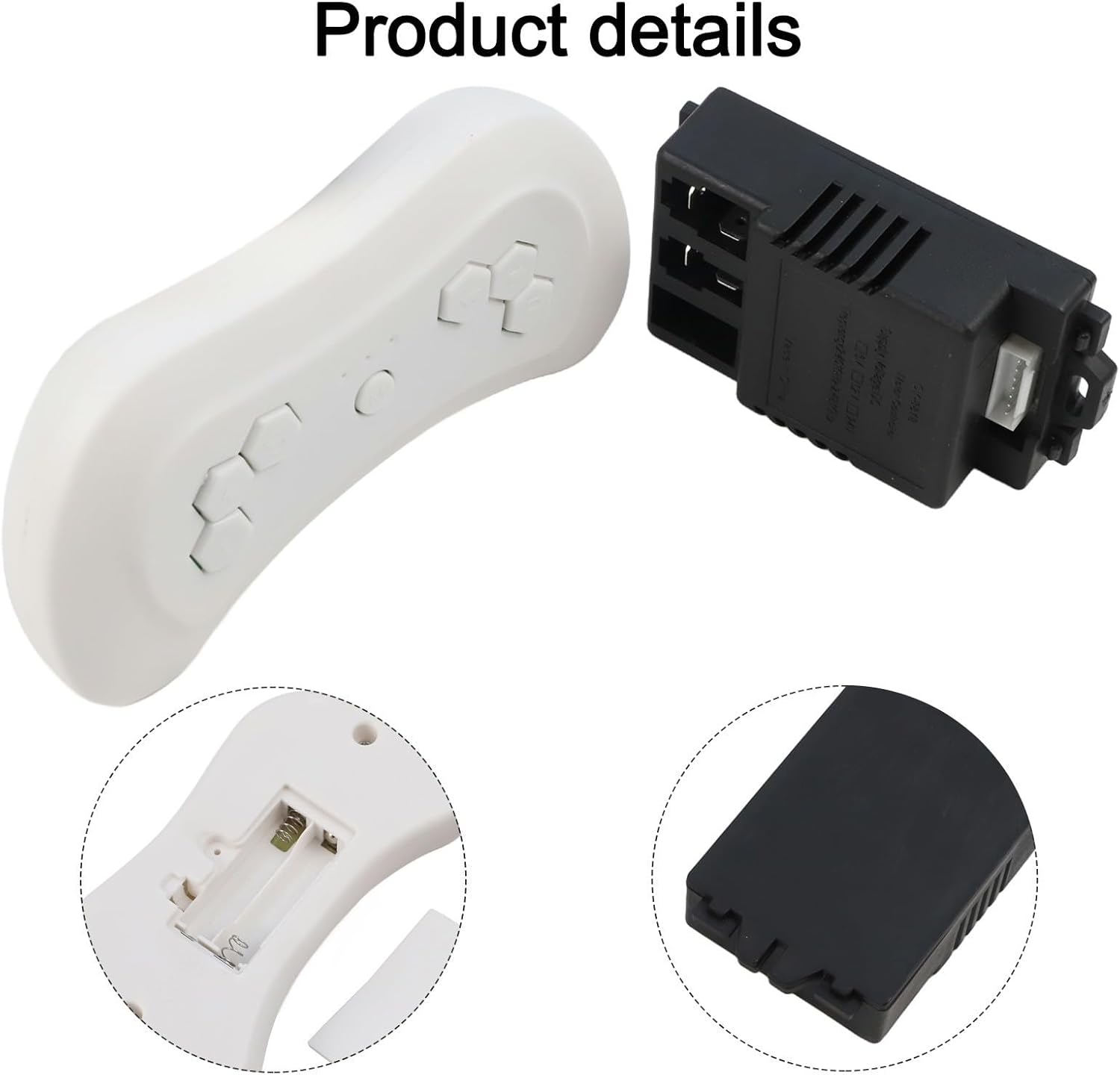 Receiver Controller TW-888R Children's Vehicle, Remote Control Baby Car Replacement, Install Stable Long-Distance Signal, White Black