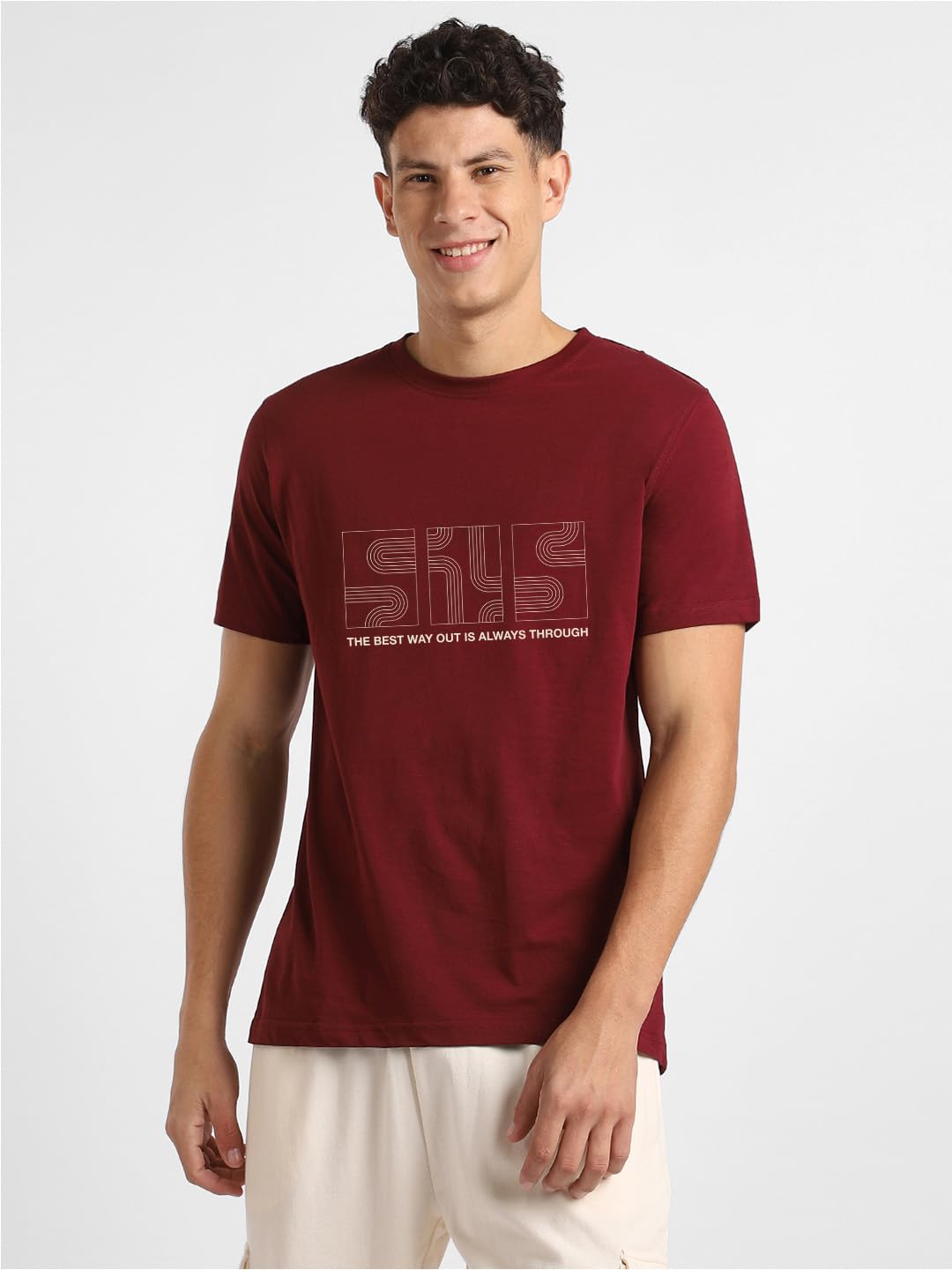 NOBERO Camiseta de algodón para hombre, ajuste normal, estampado gráfico