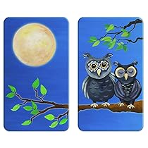 WENKO Coprifuochi vetro Universale Civetta – set 2 pezzi, per tutti i tipi di piani di cottura, Vetro temperato, 30 x 1.8-5.5 x 52 cm, Multicolore