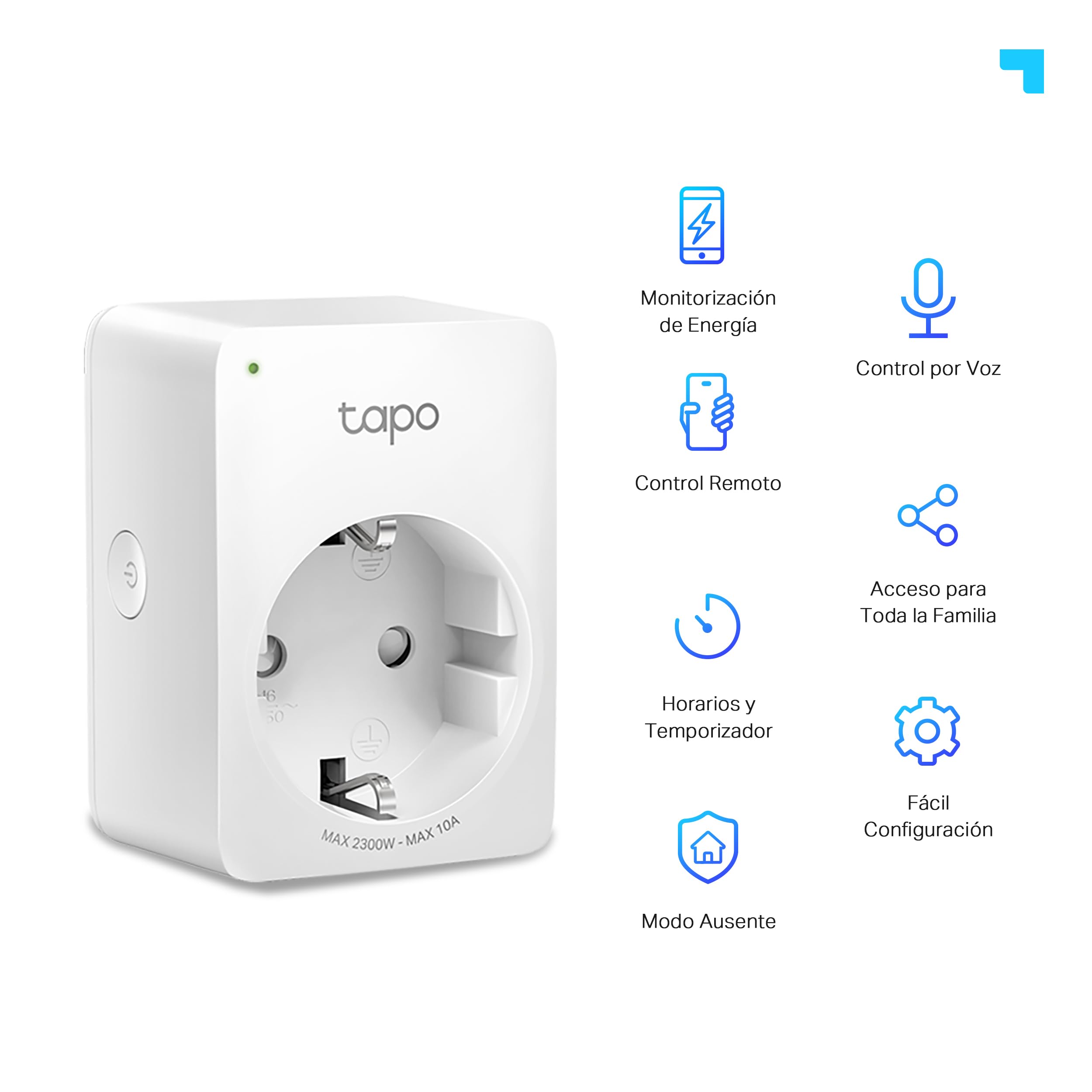 Tapo P110 – Mini Enchufe Inteligente Wi-Fi (con monitoreo de energía), programación Encendido/Apagado, Ahorro de energía, Compatible con Alexa y Google Home - 3