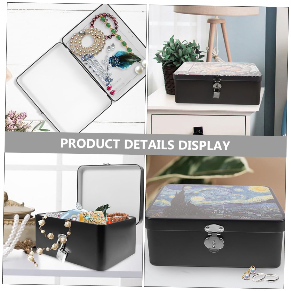 Amazon.co.jp: RUNROTOO 2個 宝箱の鍵 鍵付き収納ボックス 装飾的な茶