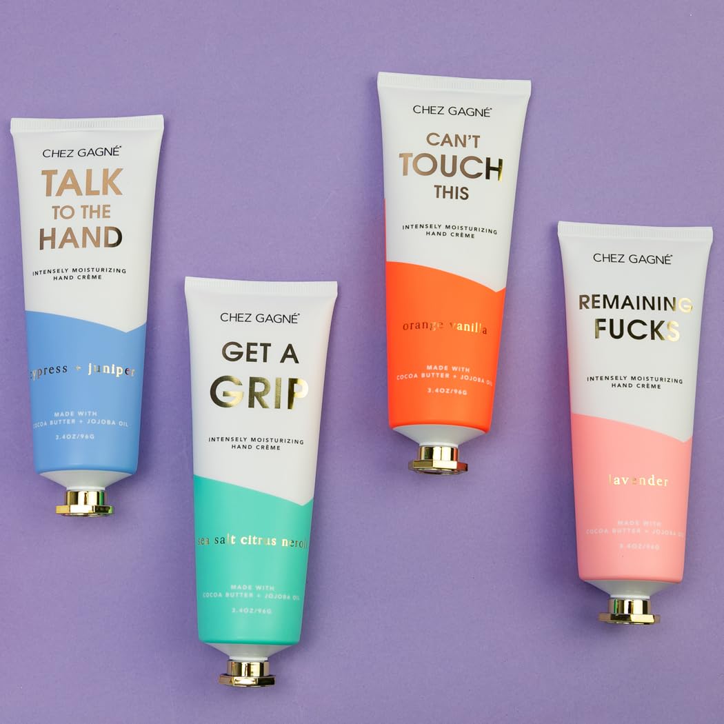 Vegan Hand Cream for Dry Hands - Can’t Touch This - Orange Vanilla 3.4oz Non-Greasy Moisturizing Hand Lotion - Made in California - Paraben, Sulfate & Phthalate Free - Funny Gift