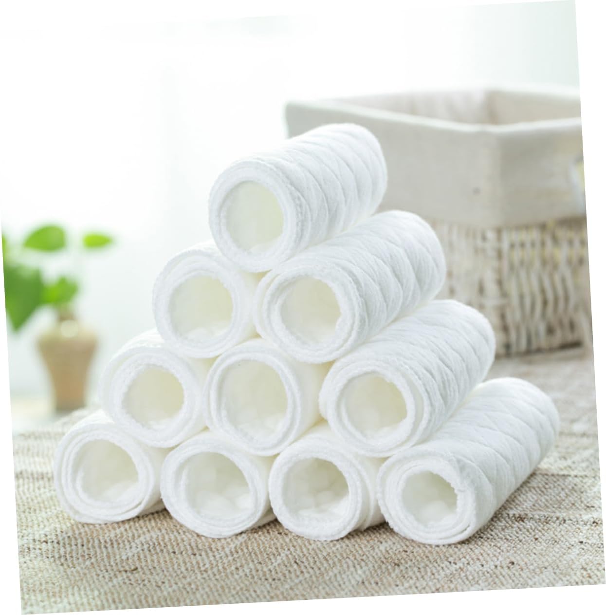 ibasenice 2sets Cotton Newborn Fitted Diapers 3-ply Washable Leak-Proof Comfortable Diaper 32x12cm 10pcs*2
