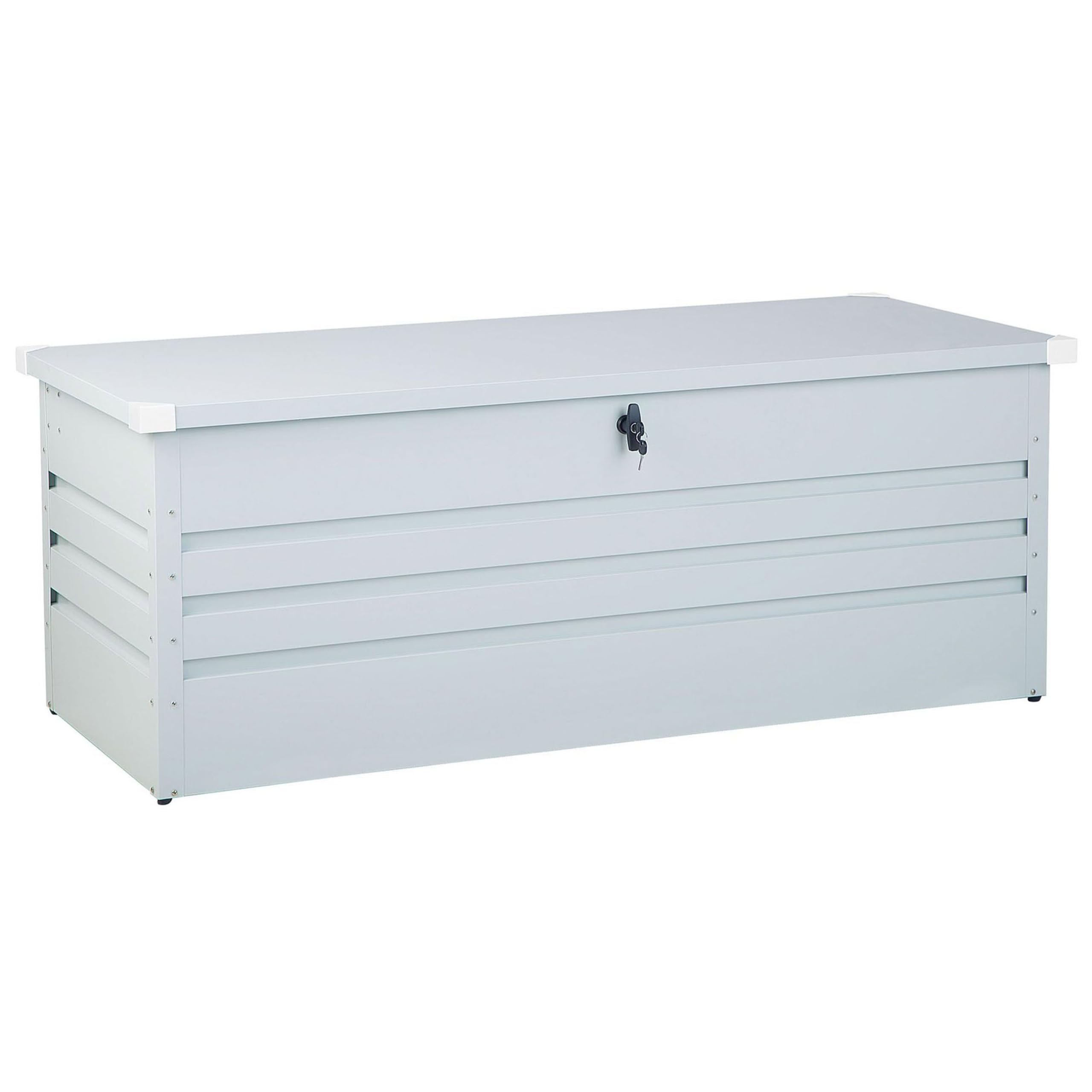 Beliani Caja de almacenamiento para exterior de acero galvanizado gris claro 600L Cebrosa