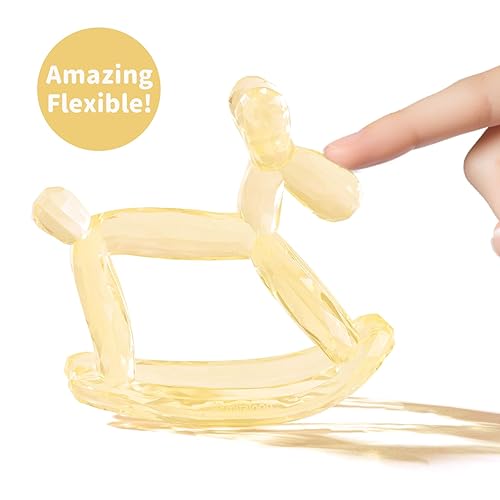 Miniatura 8 de Crystal Jelly - Mordedor para bebé, juguete para aliviar la dentición de Jellydog para bebés de 3 a 6 meses, juguete de dentición de mano de