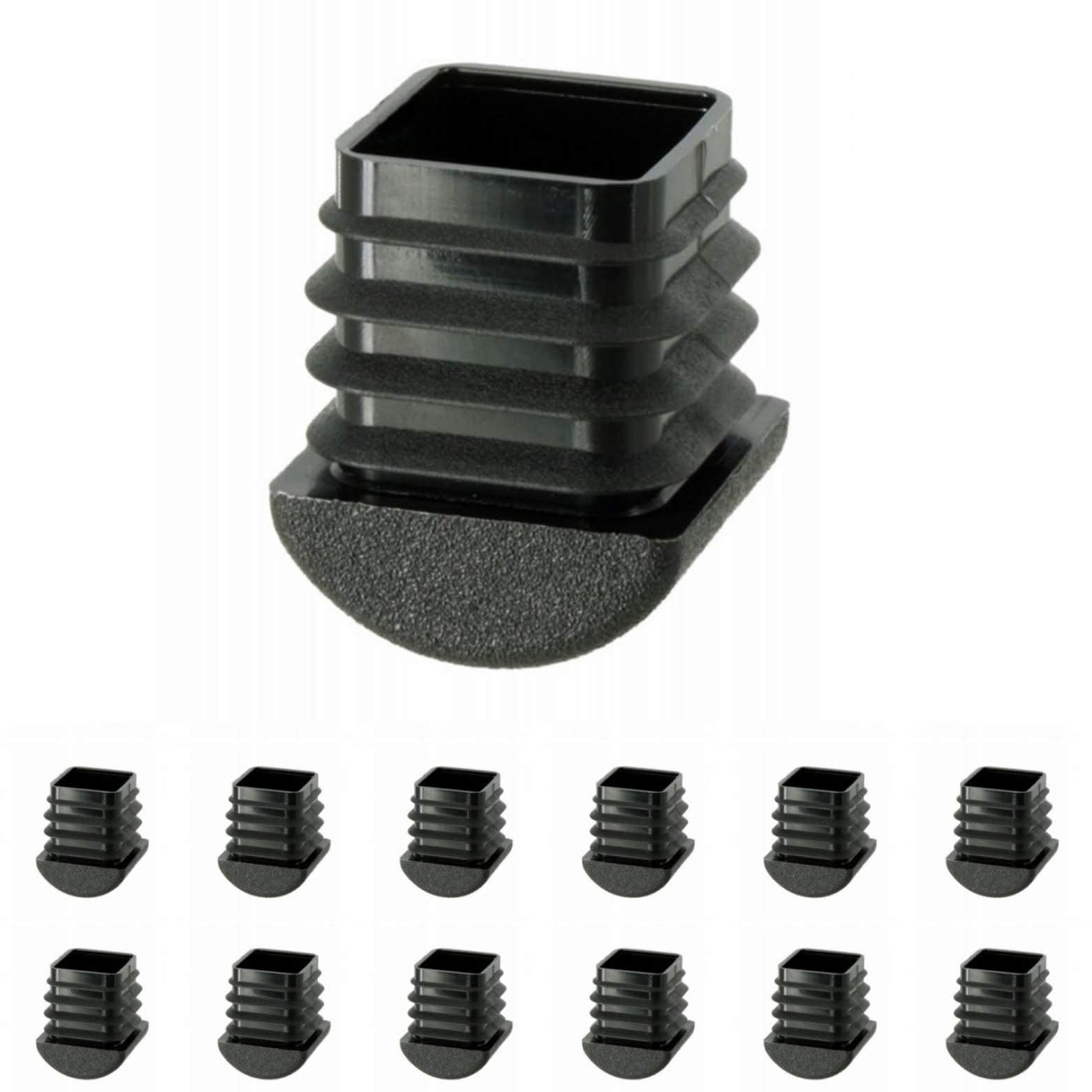 Domed Square Tube Inserts - Made in Germany (16, 30x30mm)