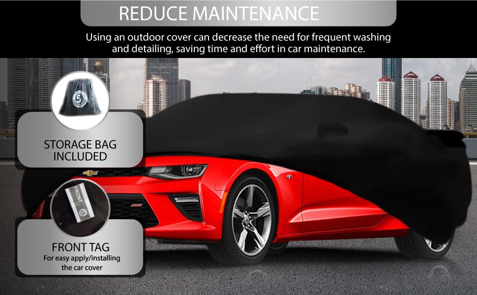 Image of The Ultimate Outdoor Protection for Camaro Full Car Cover by 55tech. Crafted with Precision, Protect Again UV Rain Dust and Other Elements (Camero Standard Oxford- NO Cotton Liner)