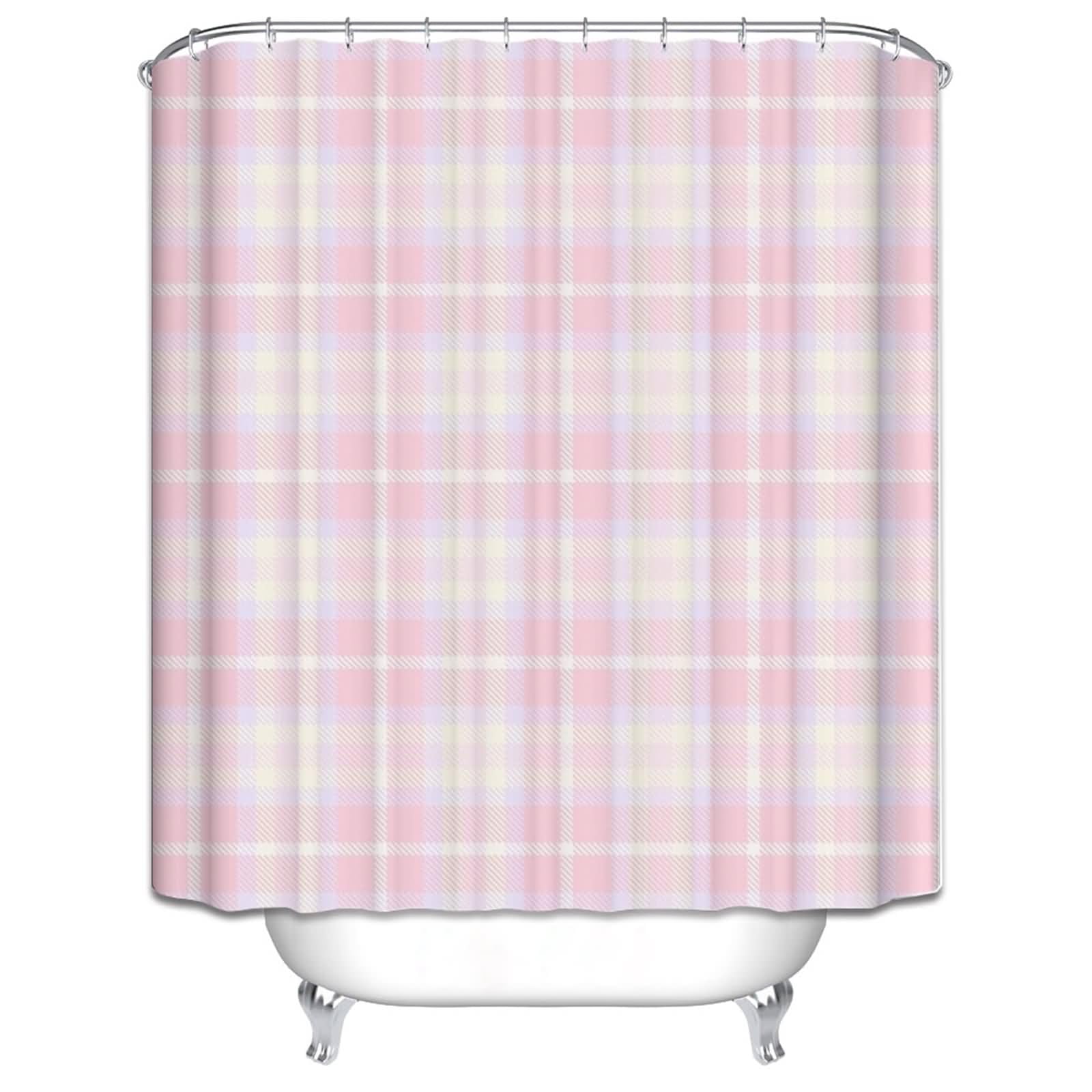 Rideau douche sans crochet anti-moisissure en tissu imperméable et lavable