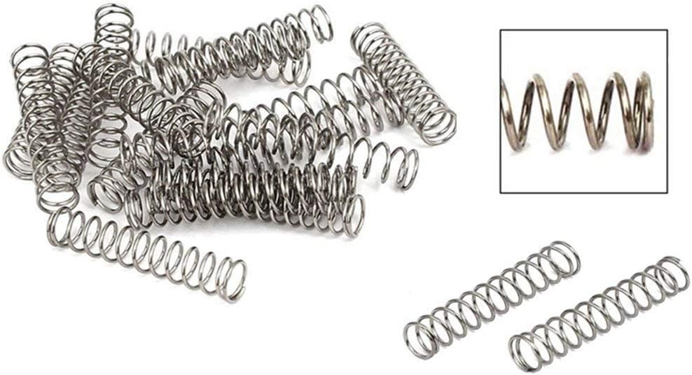 Metal Compression Spring Silver Tone (0.5x5x25mm 100 Pcs)