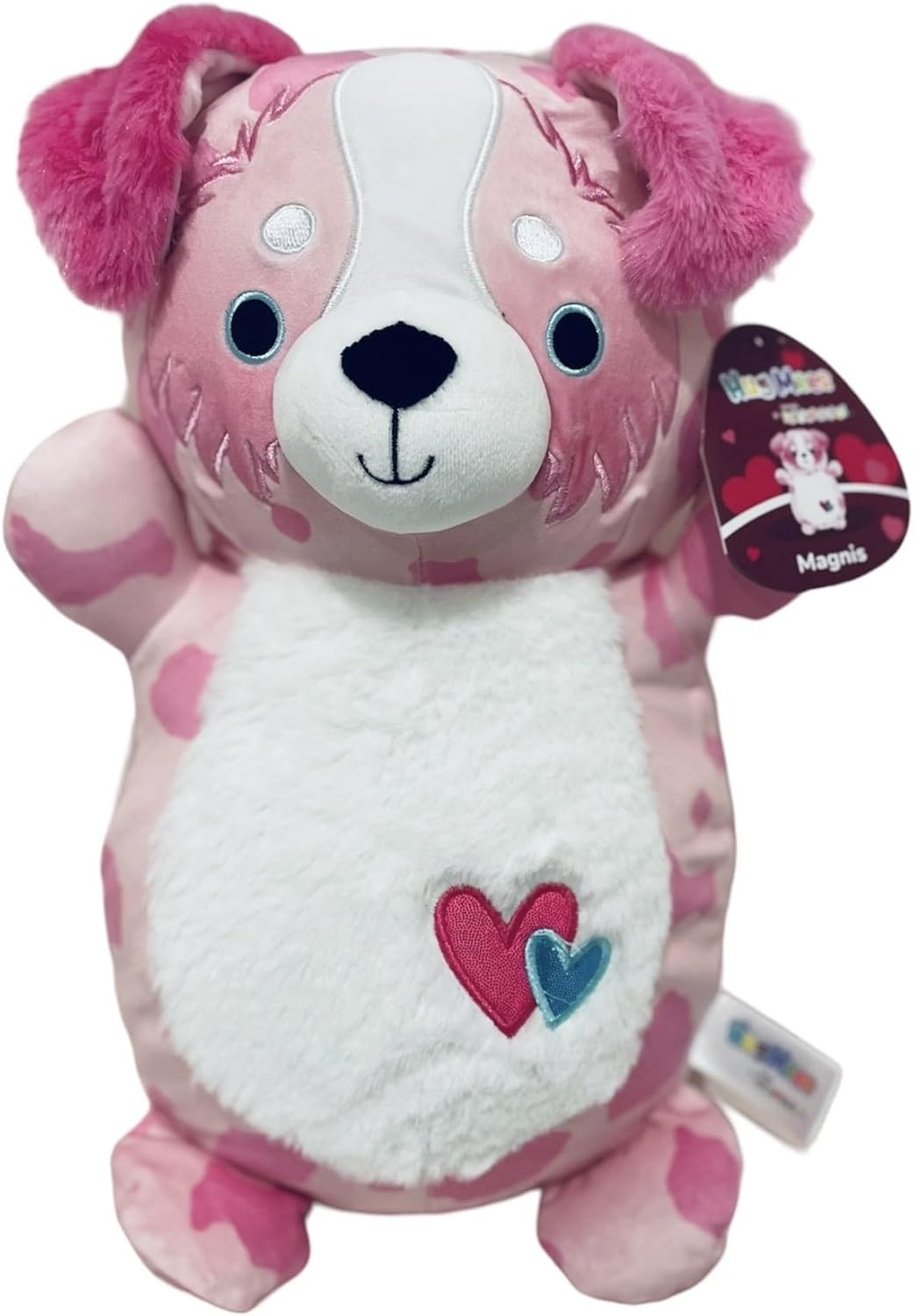 Squishmallows Original HugMees 14-Inch Magnis The Australian Shepherd Pink Dog - Valentine Plush - Large Ultrasoft Official Jazwares Plush