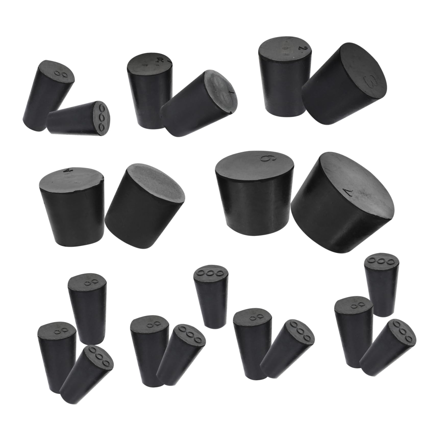 PRETYZOOM 5 Series Tapón De Goma De Enchufe De Laboratorio Tapones De Tapón Piezas De Repuesto De Laboratorios Tapón Cónico Tapón De Goma De Laboratorio Enchufar Caucho Negro 27 Piezas X 5