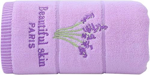 Miniatura 9 de Pidada Juego de 2 toallas de mano con patrón floral de lavanda, 100% algodón, suaves, absorbentes, toallas decorativas para baño, 13.8 x 29.5