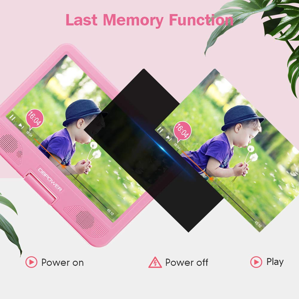 Lecteur DVD portable FUNAVO de 7.5”, écran pivotant, batterie rechargeable de 5 heures, casque et sac assorti, prend en charge les cartes SD, port USB, formats de lecture directe AVI /RMVB/ MP3 / JPEG