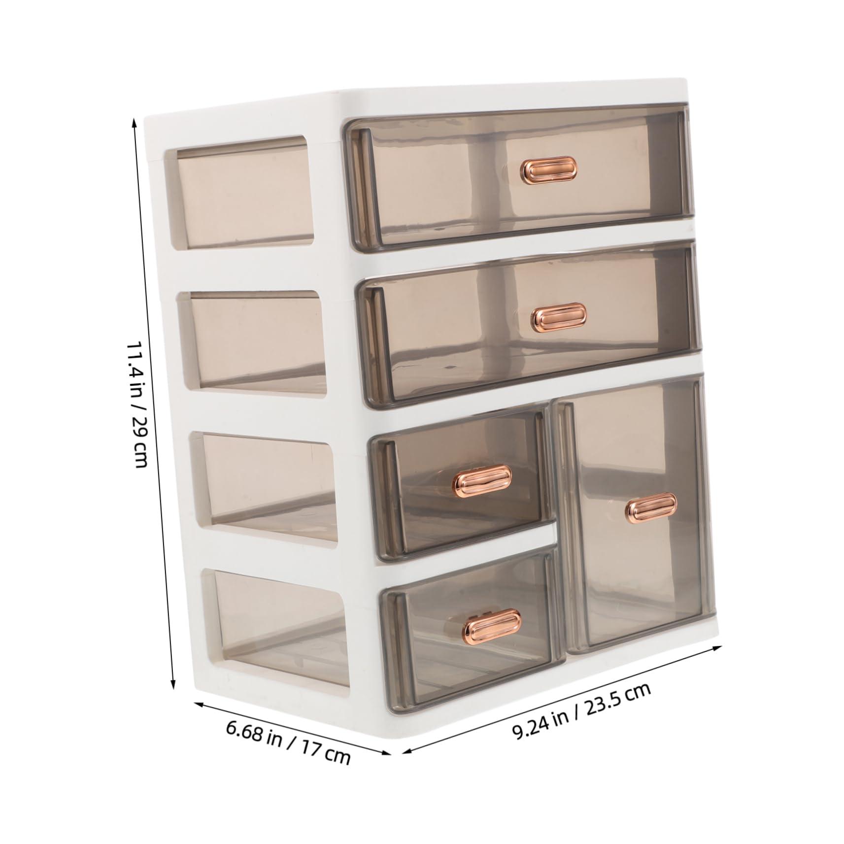 Zerodeko Organisateur de Bureau Transparent en PP, avec Tiroirs, Rangement Multilayer pour Cosmétiques et Soins, pour Coiffeuse et Salle de Bain