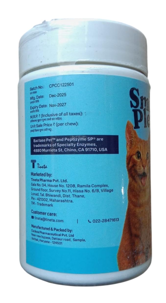 Smile Please Cat Dental Chews with Enzyme Complex | Supports Oral Hygiene & Fresh Breath | Helps Maintain Clean Teeth | for Kittens & Adult Cats | Pack of 60 Chews 1