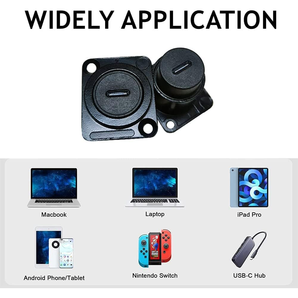 PENGLIN 2 pezzi USB tipo C 3.1 spina da incasso, presa a femmina, modulo di porta USB pass-through, espansione di trasferimento dati per dispositivi di rete audio video
