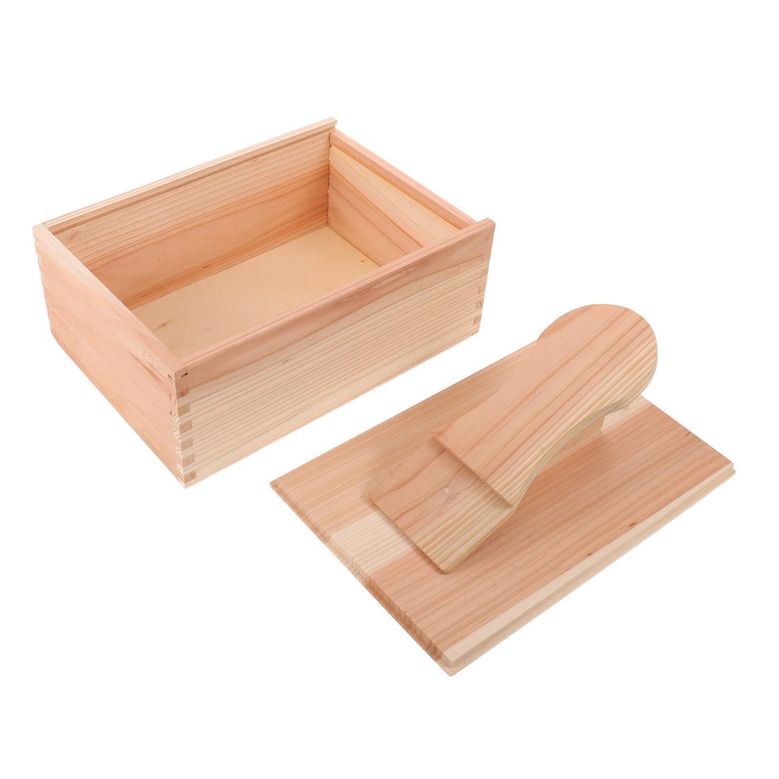 Housoutil Scatola in Legno per Cura Scarpe, Quadrata, con Poggiapiedi