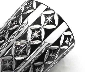 アートホームデザイン 七宝柄 黒 切子グラス 箱付 C 5688 アートホーム アートホームデザイン 七宝柄 黒 切子グラス 箱付 C 5688 アートホーム