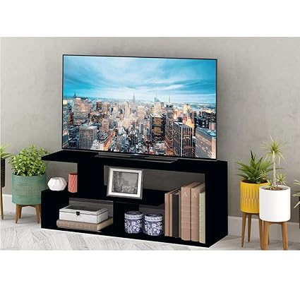 Heera Moti Corporation Sample TV Stand Entertainment Center Unit for Decorative Furniture Standard, Upto 43 Inch (Finish :-Black pre- laminted Matt)