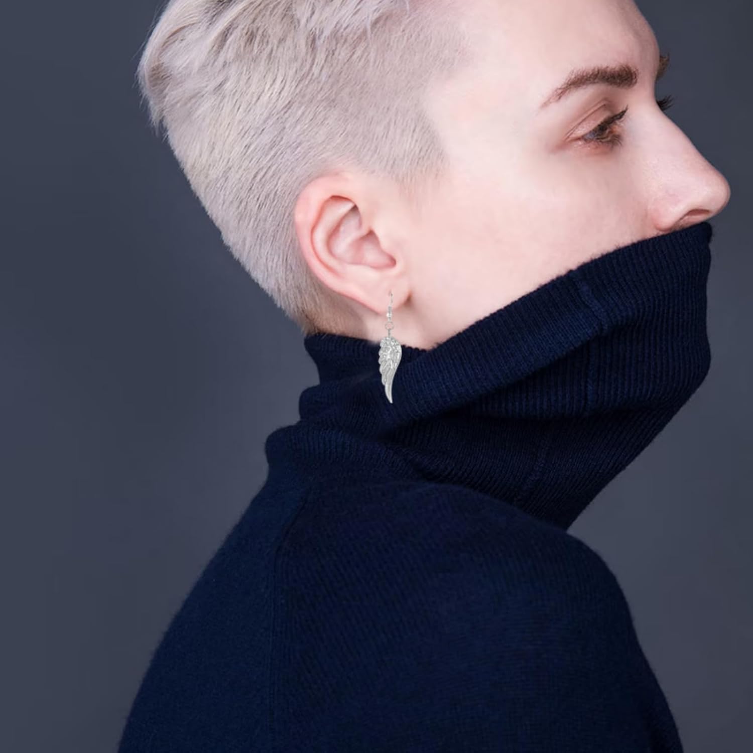 Gothic Angel Wings Earrings for Women Vintage Black Gold Silver Statement Wing Feather Earrings Halloween Jewelry - Image 5