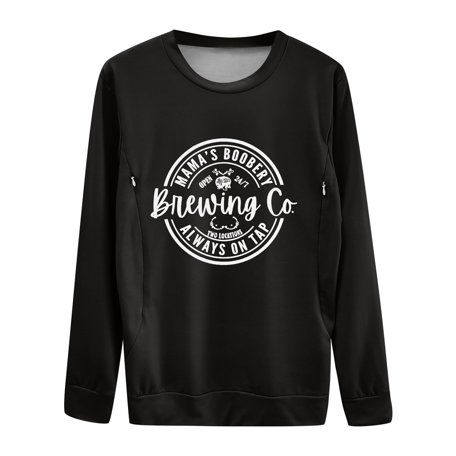 Sweat-Shirt Zip sur Le Devant Maternité Pull-Over d'allaitement Hauts d'allaitement Sweats Enceinte Vêtements d'allaitement à Manches Longues Allaitement Sein Sweat-Shirt de maternité